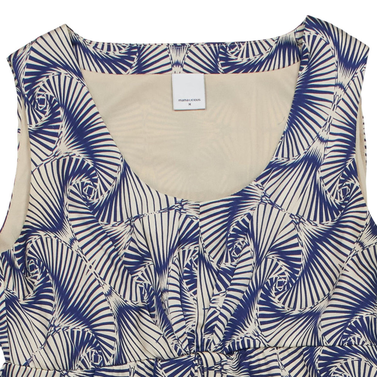 Mama Licious Blue Patterned Sleeveless Dress