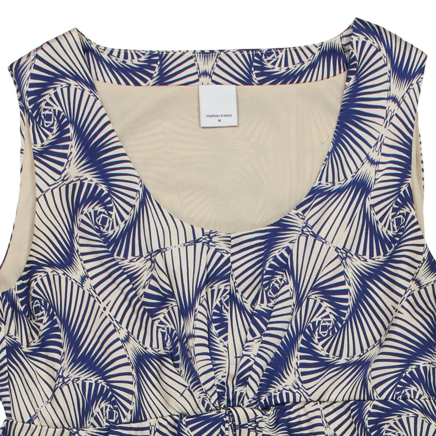 Mama Licious Blue Patterned Sleeveless Dress