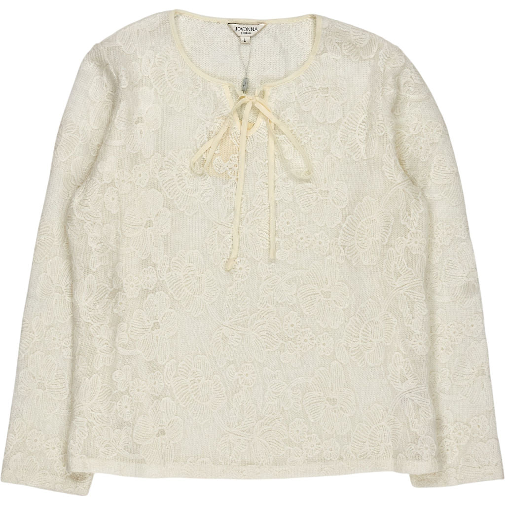 Jovonna Cream Floral Lace Blouse
