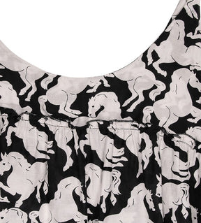Stella McCartney Black White Horse Print Summer Dress