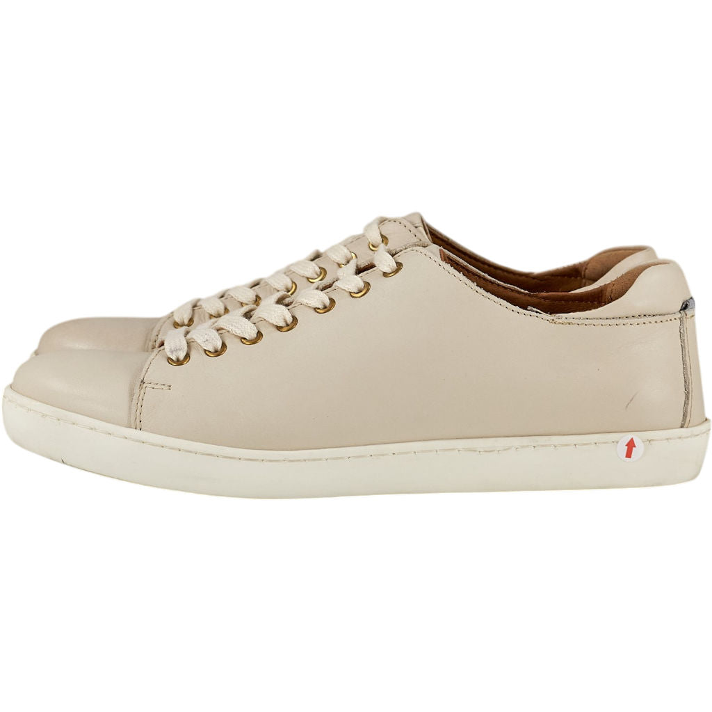 Barbour Beige Leather Lace-Up Trainers