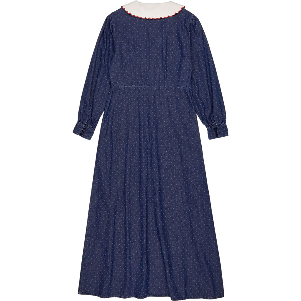 Rixo Blue Polka Dot Becca Dress