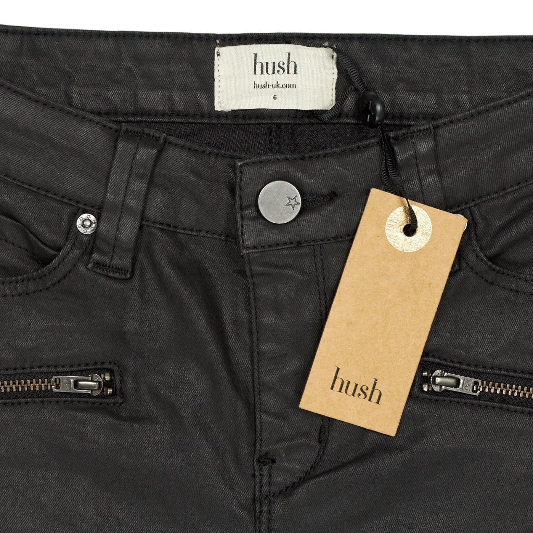 Hush Black Coated Jeans