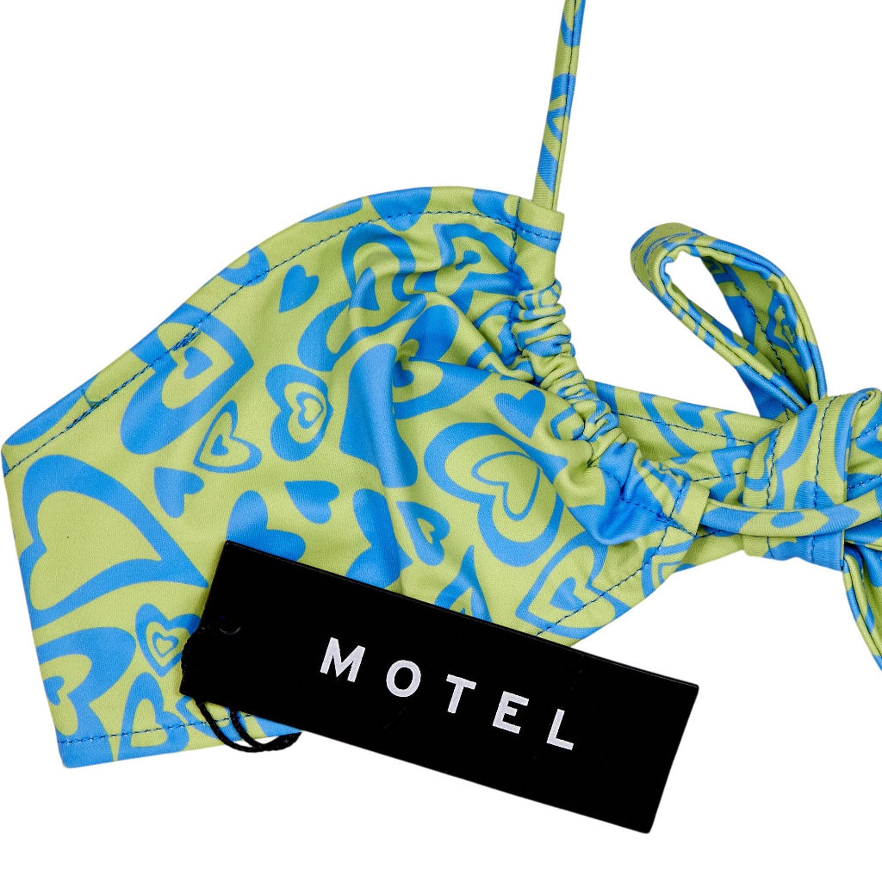 Motel Blue Yellow Cerry Bikini Top