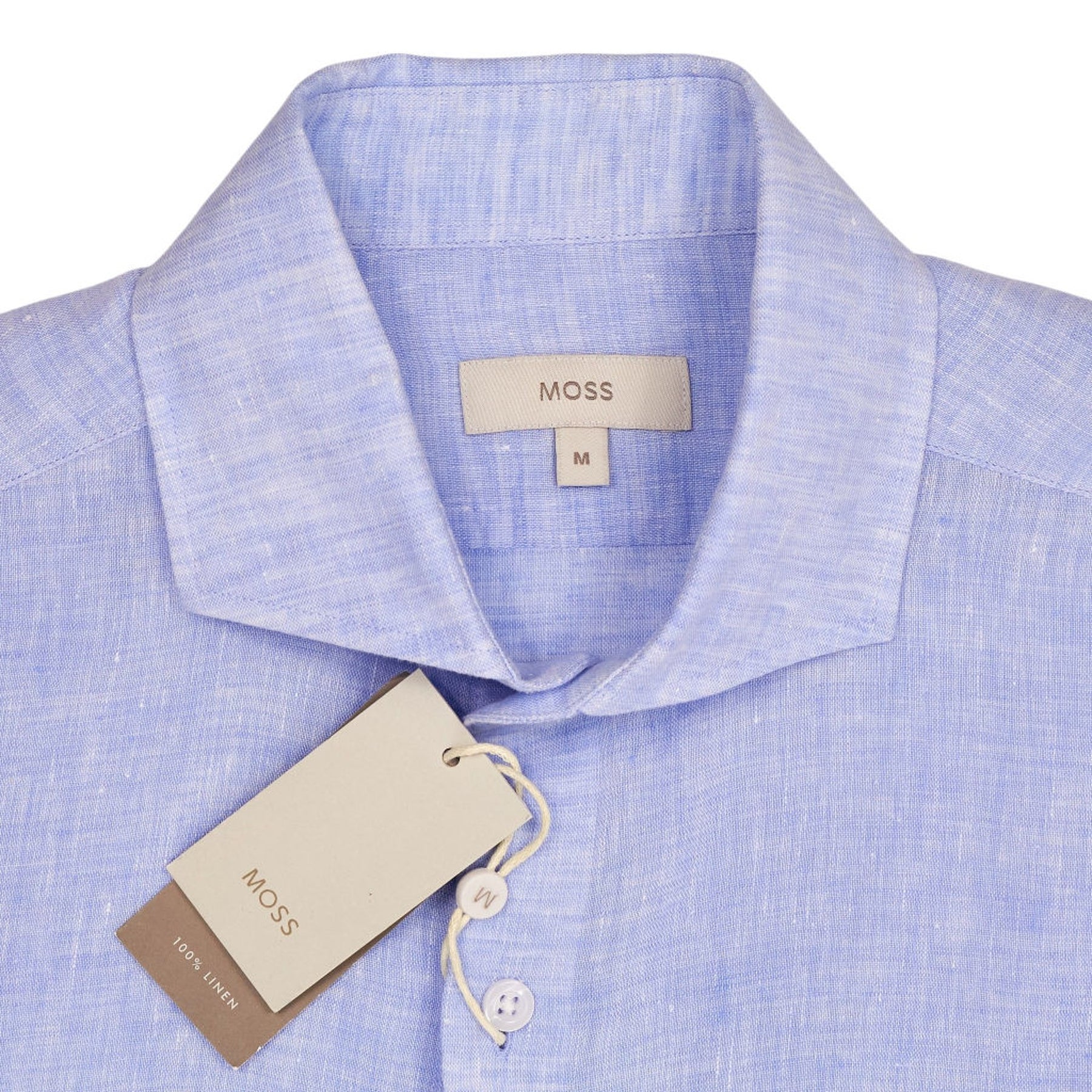Moss Bros Sky Linen Shirt