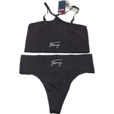 Tommy Jeans Black Halterneck/Thong Set