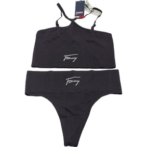 Tommy Jeans Black Halterneck/Thong Set