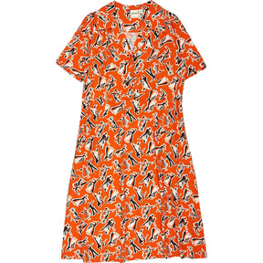 Joanie Orange Tally Tea Dress