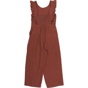 Beaufort & Blake Brown Ruffle Jumpsuit