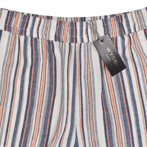 WYSE Multi Stripe Angeline Linen Cropped Trousers