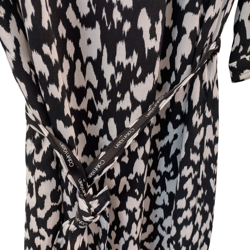 Calvin Klein Black White Bold Leopard Dress