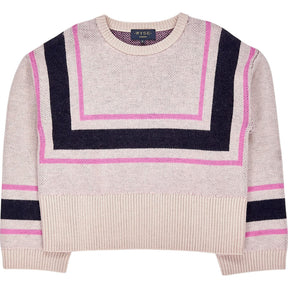 Wyse Pink Navy Stripe Knit Jumper