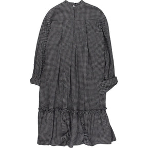 YMC Black Grey Gingham Midi Dress