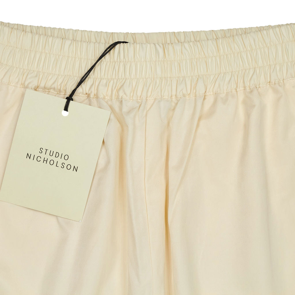 Studio Nicholson Beige Wide Leg Drawcord Pants