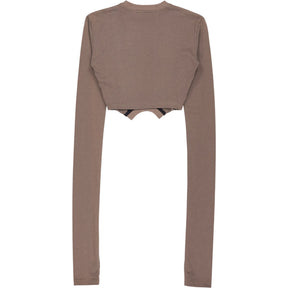 SRVC Brown Long Sleeve Cropped Top
