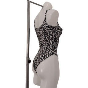 Calvin Klein Black & White Monogram Printed One Piece Swimwear