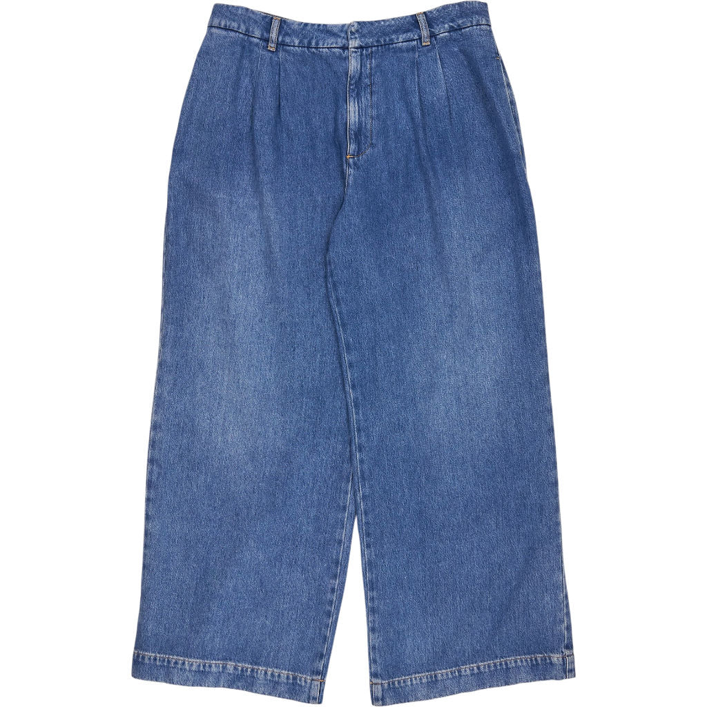 Hush Blue Lya Pleated Wide Leg Jeans