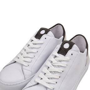 Folk White Charcoal Mid Leather Sneakers
