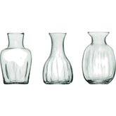 Set of 3 Clear Glass Vases