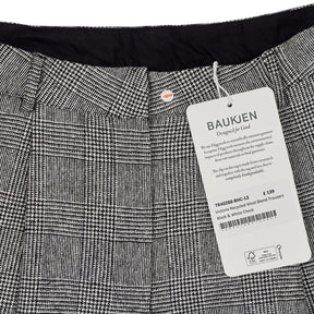Baukjen Black & White Check Wool Trousers
