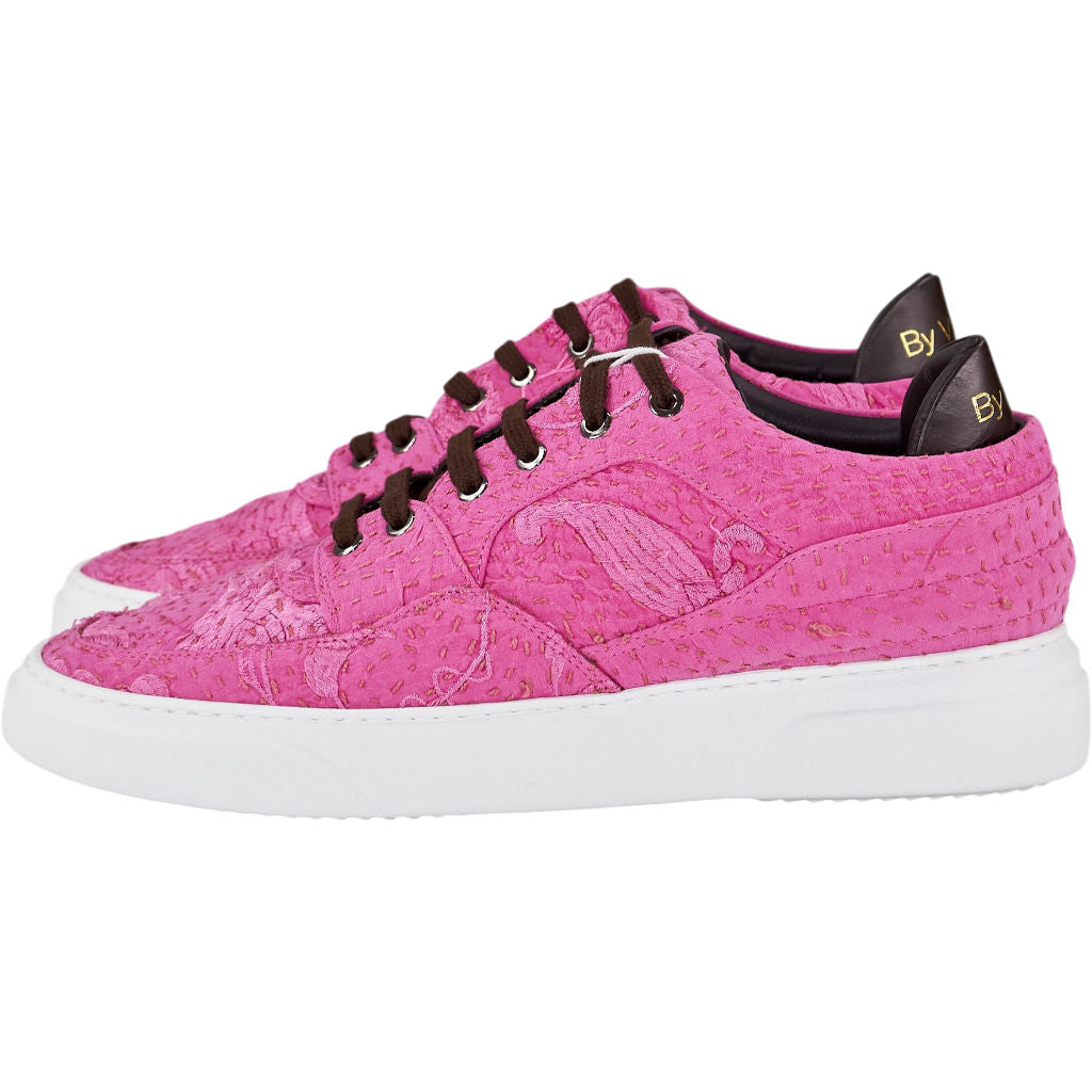 By Walid Hot Pink Lace Up Trainers