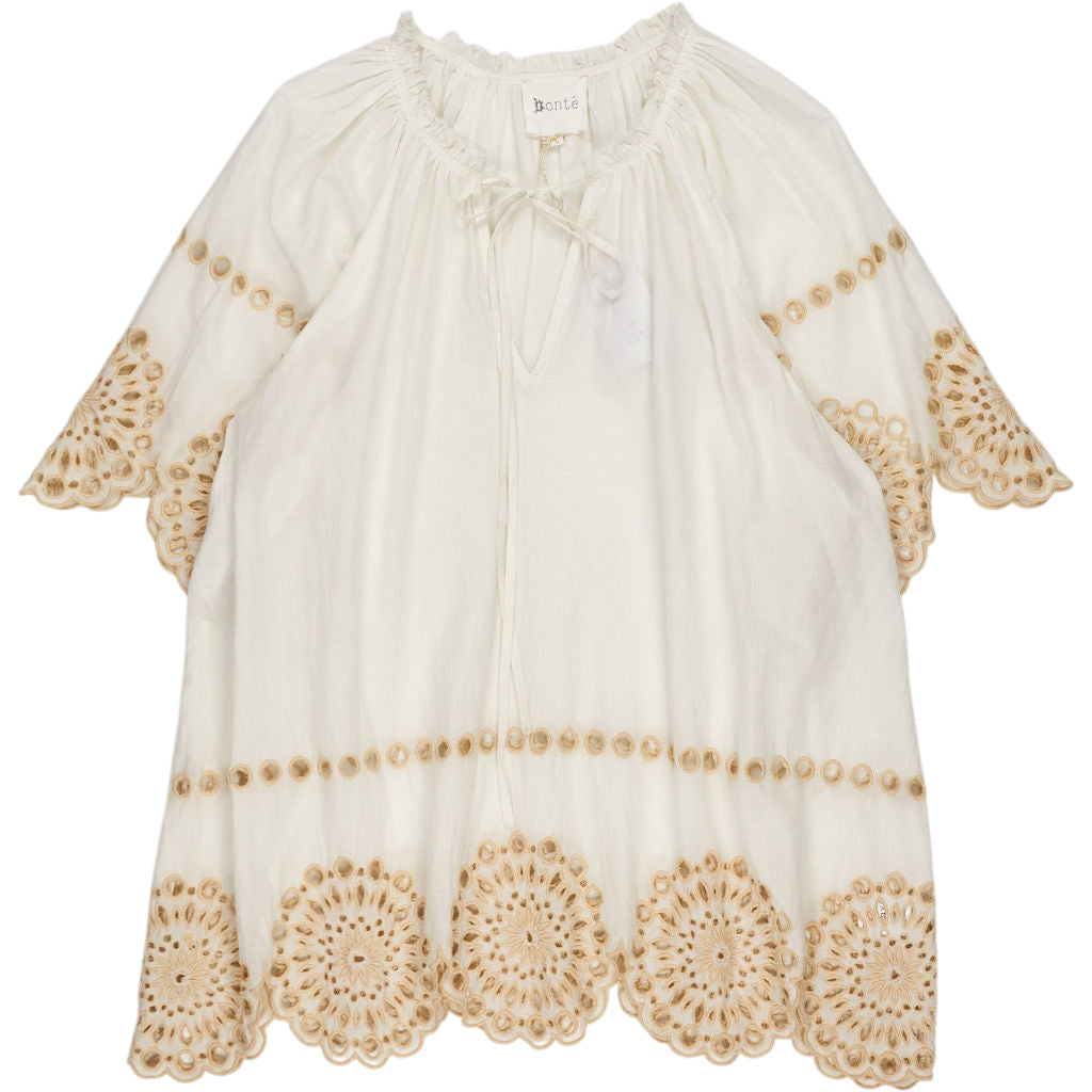 Bonté White Winona Top Embroidered Blouse