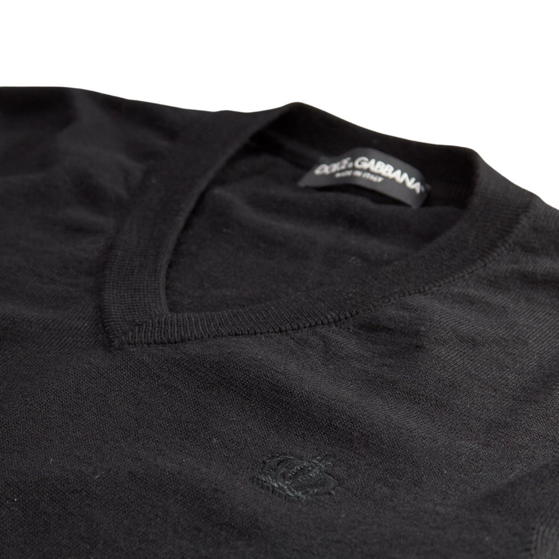 Dolce & Gabbana Black V-Neck Jumper