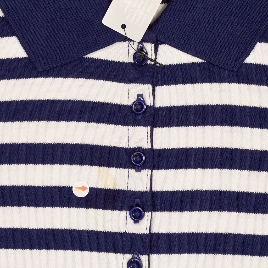Lands' End Navy White Stripe Polo Shirt