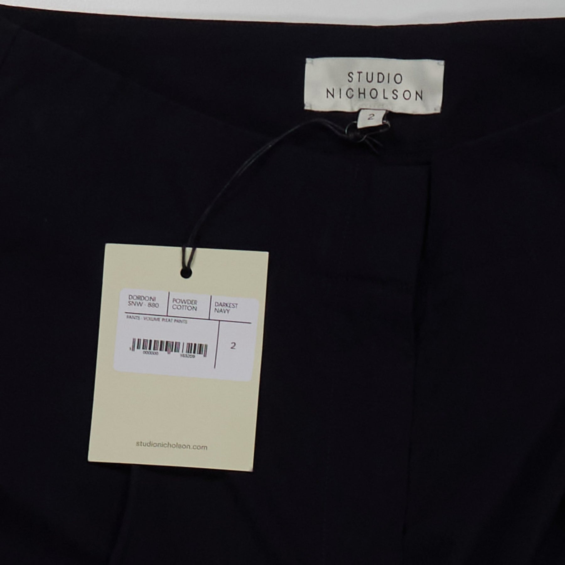 Studio Nicholson Navy Volume Pleat Trousers