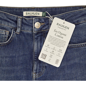 Baukjen Mid Indigo Organic Slim Leg Jeans