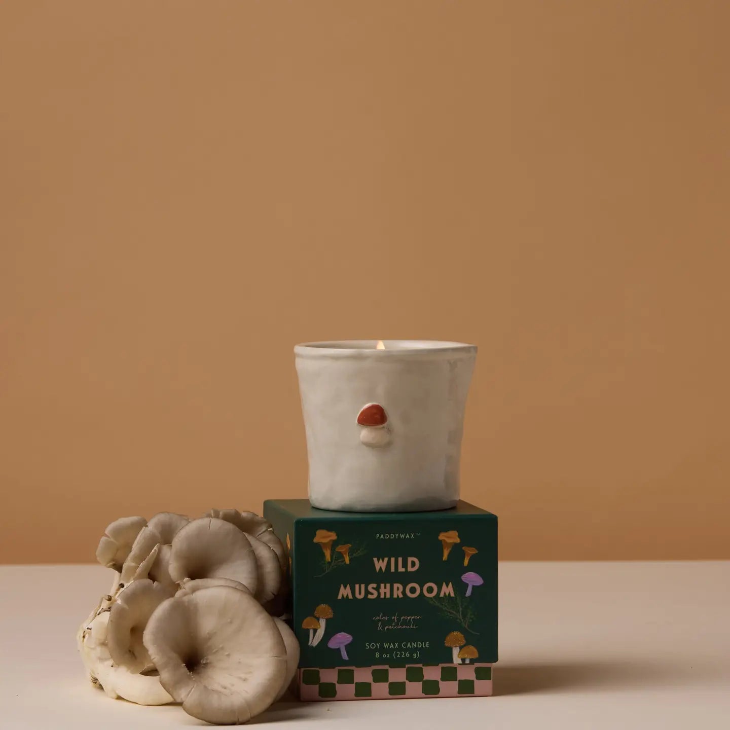 Mushroom Embossed Ceramic Candle