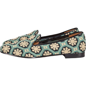 Stubbs & Wootton Turquoise Mosaic Slippers