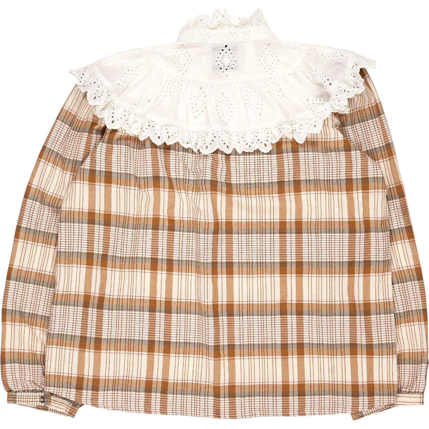 seventy + mochi Beige Check Blouse