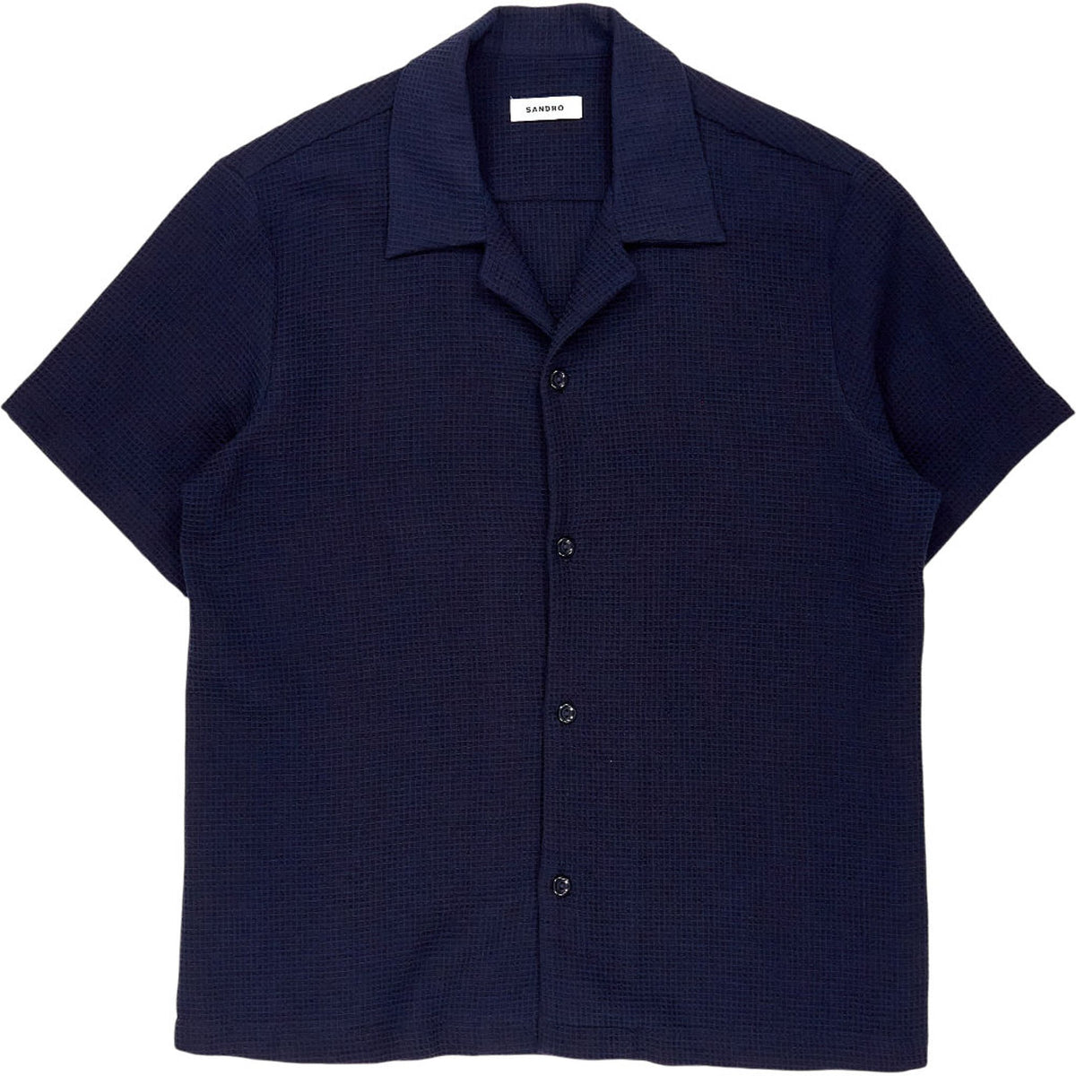 Sandro Navy Waffle Knit Shirt