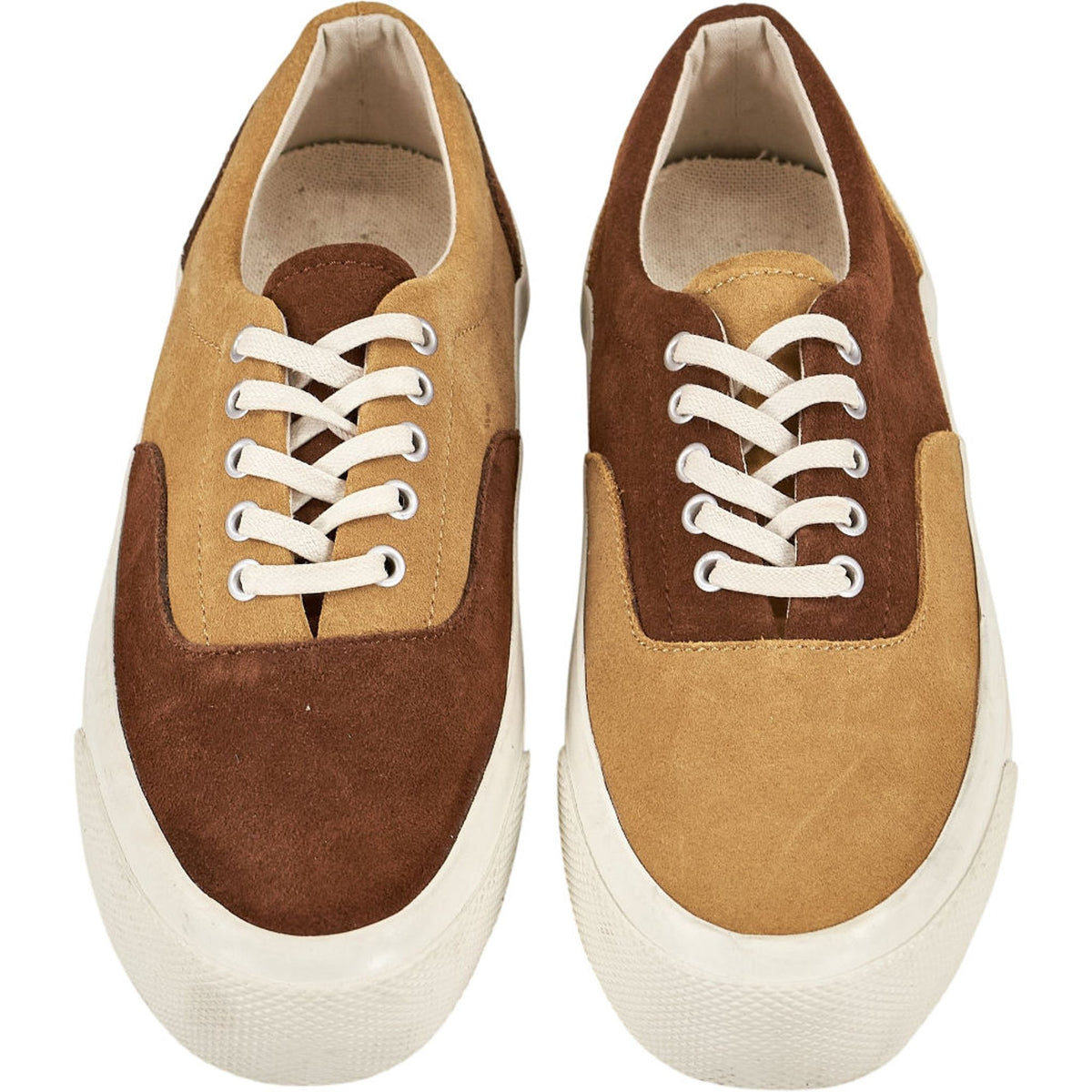 YMC Brown Beige Suede Trainers UK3