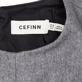 Cefinn Grey Wool Dress with Cream Sleeves