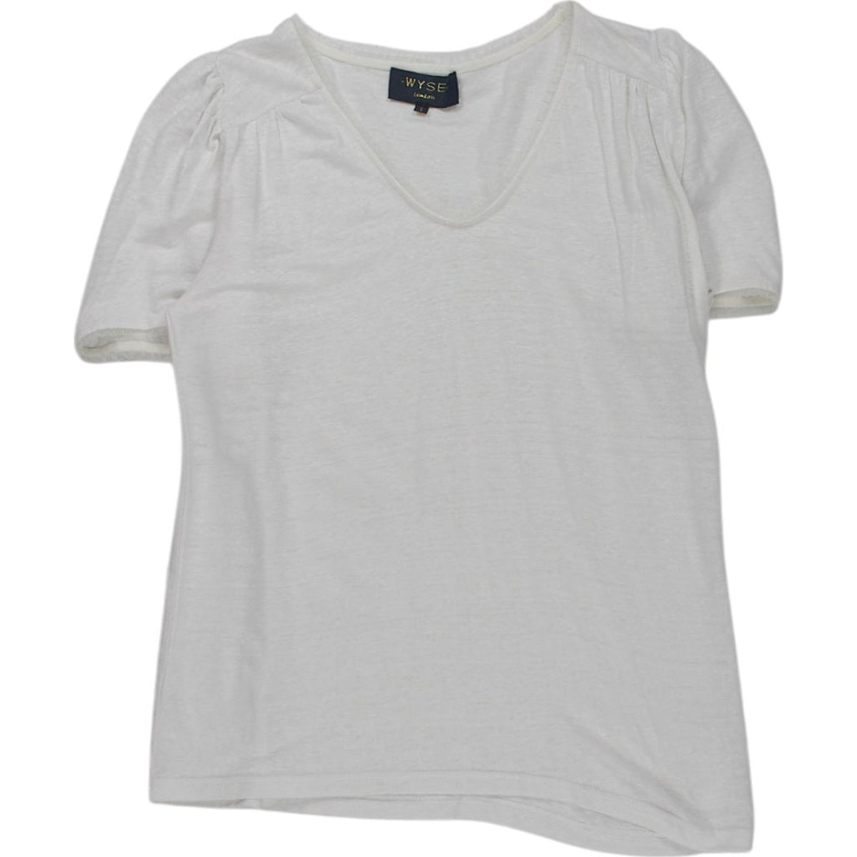Wyse White Lace Tee Tulle Trim Top