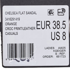 Kurt Geiger Orange Croc Print Chelsea Sandals