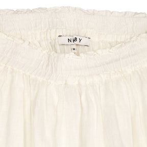 NRBY White Linen Maxi Skirt