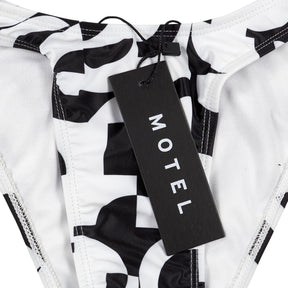 Motel Black White Farida Bikini Bottom