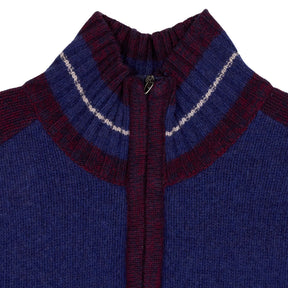 Versace Sport Blue Burgundy Wool Jumper