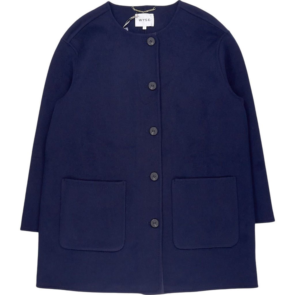 Wyse Navy Wool Coat