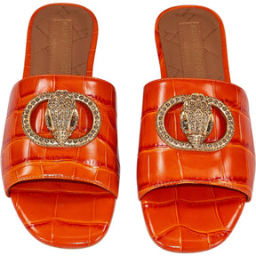 Kurt Geiger Orange Croc Print Chelsea Sandals
