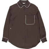 Hush Coffee Brown Kinsey Piping Shirt