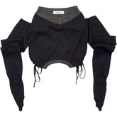 SRVC Black Wool Cropped Jumper