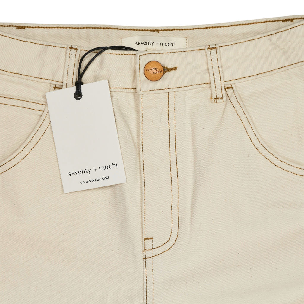 Seventy + Mochi Ecru Cream Bo Jeans
