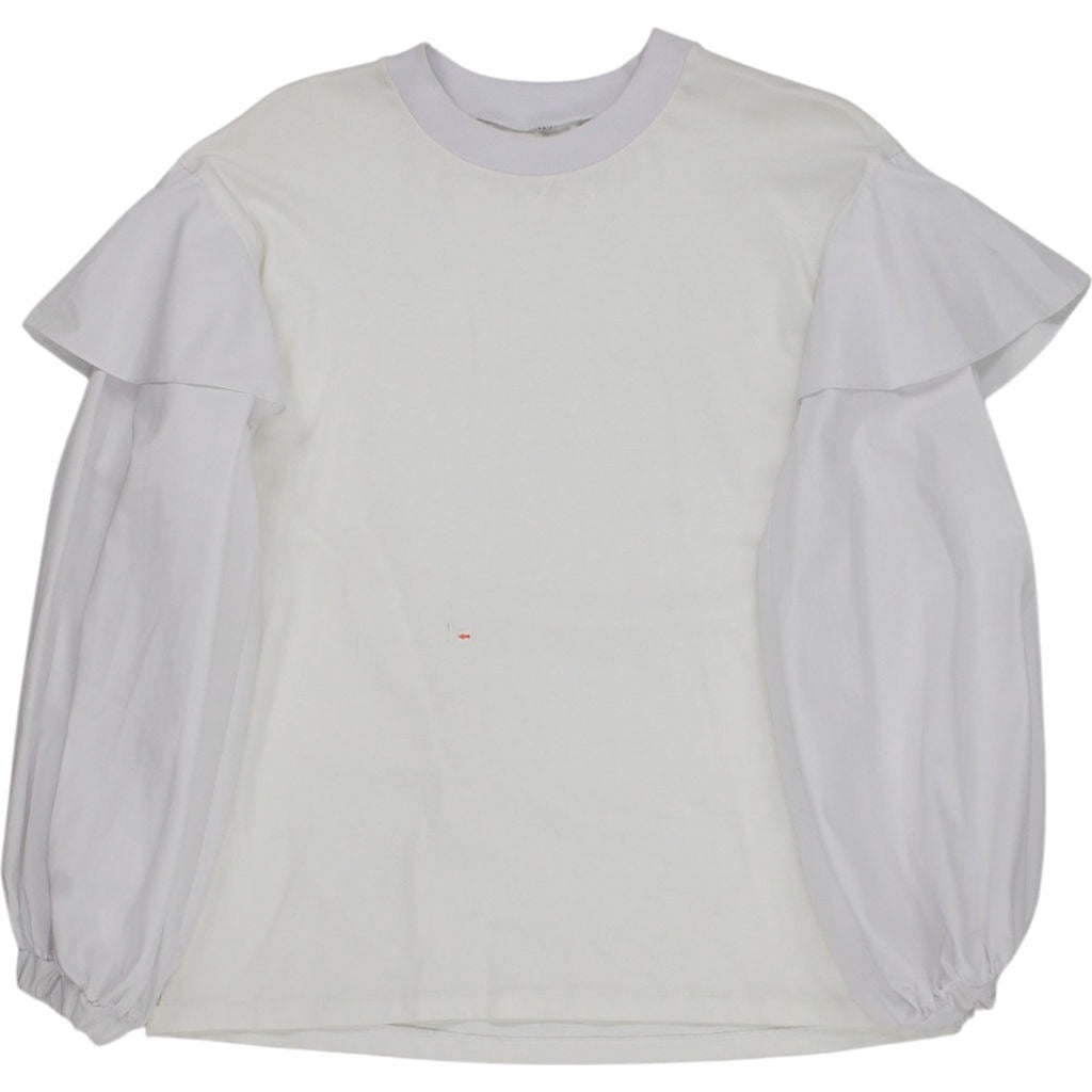 Mother of Pearl White Ruffle Sleeve Top Medium