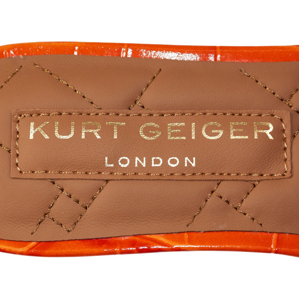 Kurt Geiger Orange Croc Print Chelsea Sandals