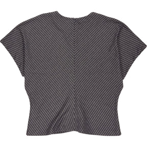 Hush Grey Pinstripe Grown On Sleeve Top