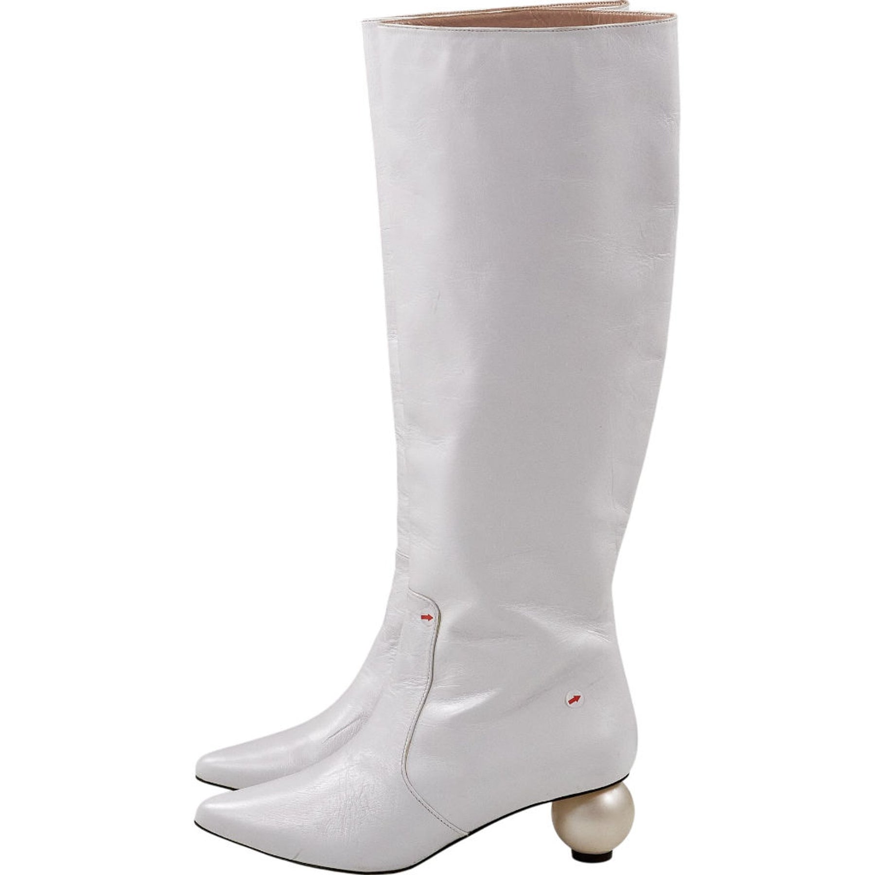 Mother of Pearl White Knee-High Boots